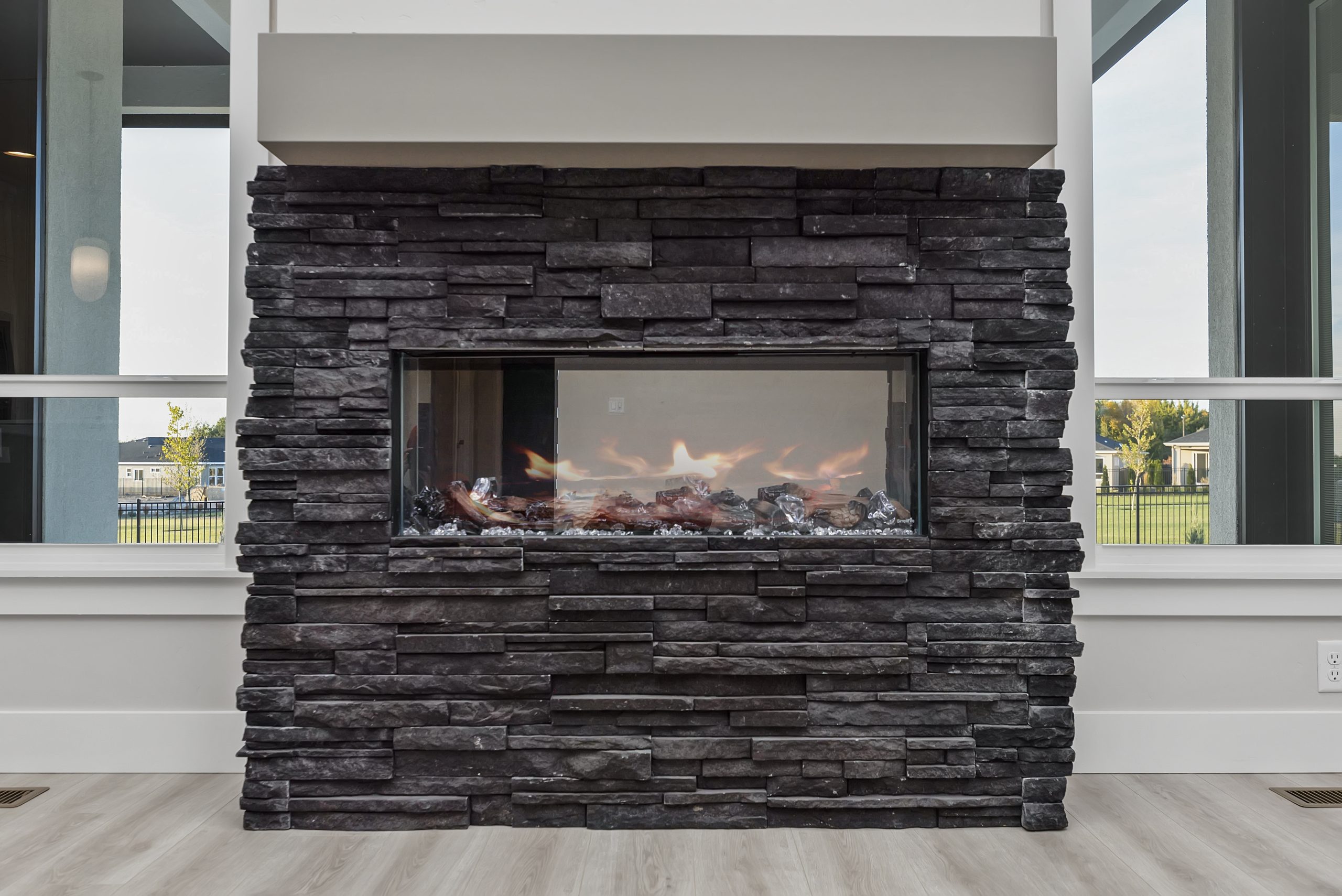 fireplace, hunter homes, osprey estates